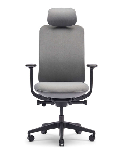 Zinnia EN-1335 bureaustoel met hoofdsteun, Lead Grey