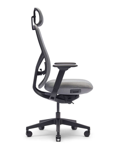 Zinnia EN-1335 bureaustoel met hoofdsteun, Lead Grey