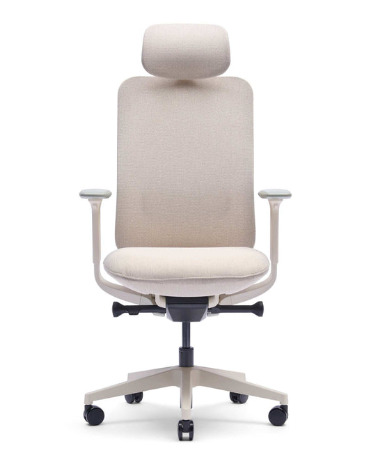 Zinnia EN-1335 bureaustoel met hoofdsteun, Milk Coffee