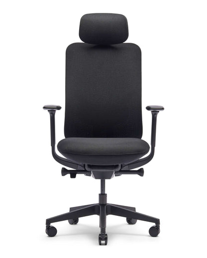 Zinnia EN-1335 bureaustoel met hoofdsteun, Pure Black