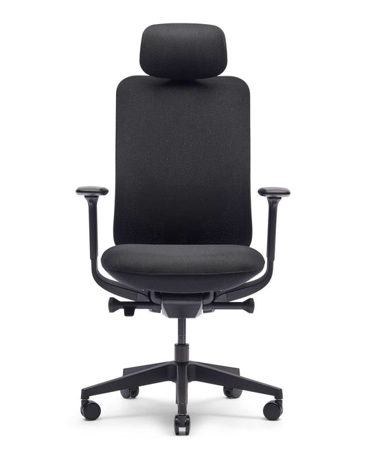Zinnia EN-1335 bureaustoel met hoofdsteun, Pure Black
