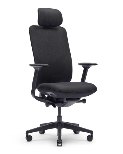 Zinnia EN-1335 bureaustoel met hoofdsteun, Pure Black